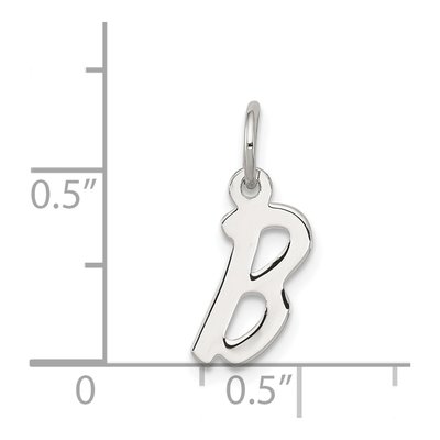 Sterling Silver Letter B Pendant – view 5
