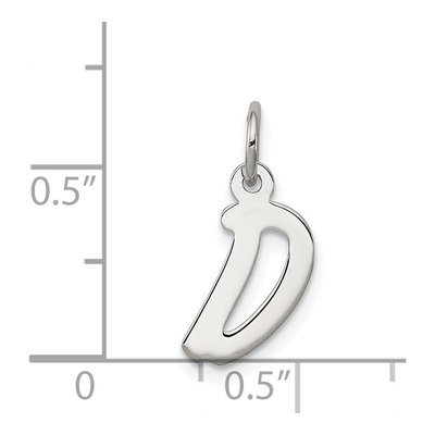 Sterling Silver Letter D Pendant – view 3