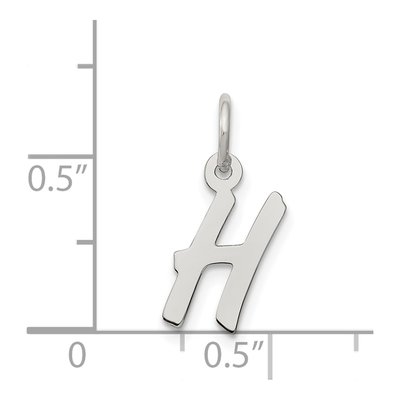 Sterling Silver Letter H Pendant – view 3