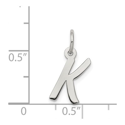 Sterling Silver Letter K Pendant – view 5