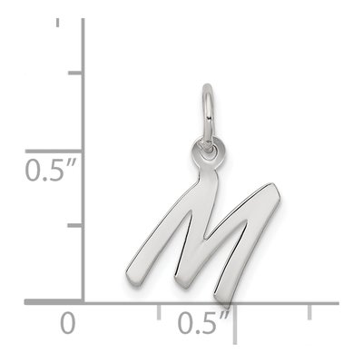 Sterling Silver Letter M Pendant – view 5