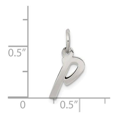 Sterling Silver Letter P Pendant – view 3