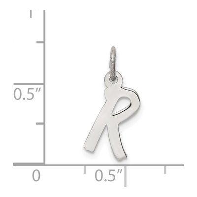 Sterling Silver Letter R Pendant – view 3