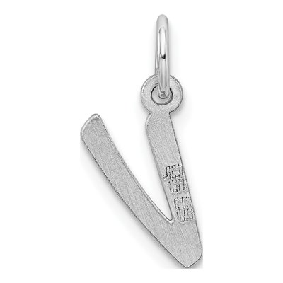 Sterling Silver Letter V Pendant – view 4