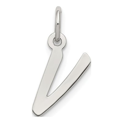 Sterling Silver Letter V Pendant