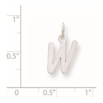Sterling Silver Letter W Initial Charm Pendant – view 4