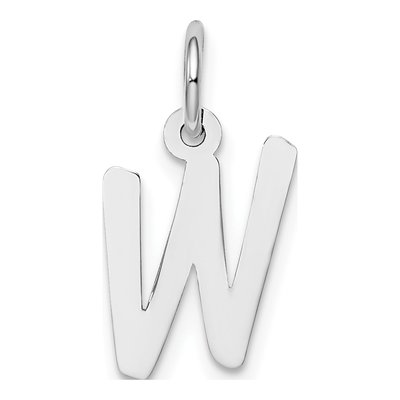 Sterling Silver Letter W Initial Charm Pendant