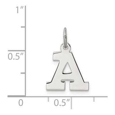 Sterling Silver Block Letter A Charm – view 5