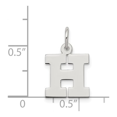 Sterling Silver Letter H Charm – view 3