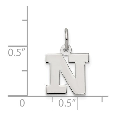 Sterling Silver Block Letter N Charm – view 3
