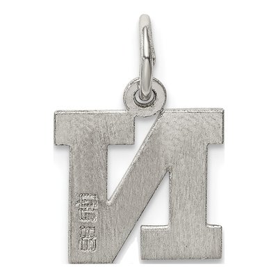 Sterling Silver Block Letter N Charm – view 4