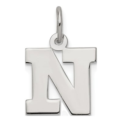 Sterling Silver Block Letter N Charm