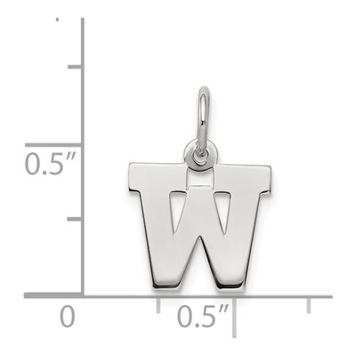 Sterling Silver Letter W Pendant – view 5