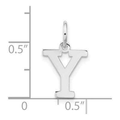 Sterling Silver Block Letter Y Charm – view 4