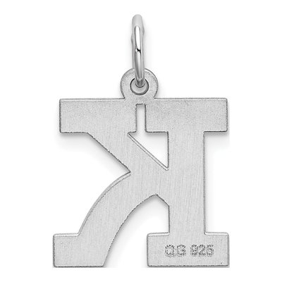 Sterling Silver Block Letter K Charm – view 4