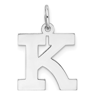 Sterling Silver Block Letter K Charm