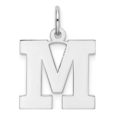 Sterling Silver Block Letter M Charm