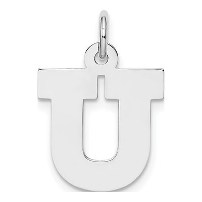 Sterling Silver Letter U Pendant