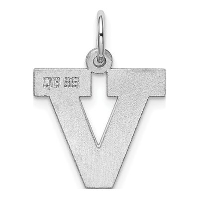 Sterling Silver Block Letter V Charm – view 4