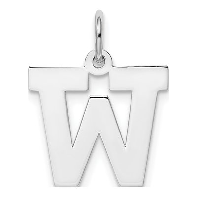 Sterling Silver Block Letter W Charm