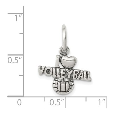 Sterling Silver 'i Love Volleyball' Charm – view 4
