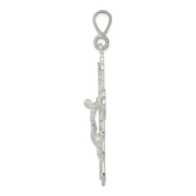 Sterling Silver Diamond-Cut Crucifix Pendant – view 3