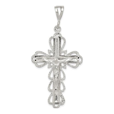 Sterling Silver Diamond-Cut Crucifix Pendant