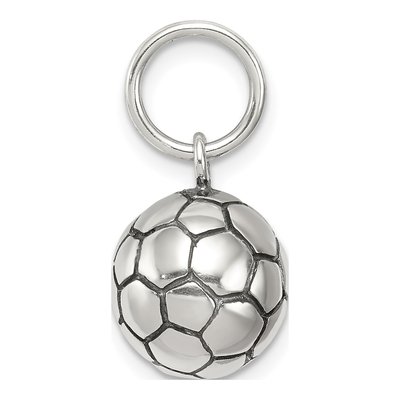 Sterling Silver Antique Soccer Ball Charm – view 3