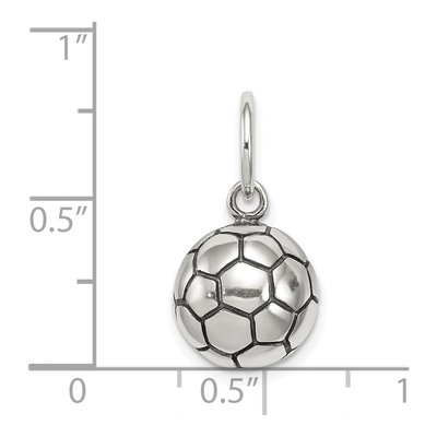Sterling Silver Antique Soccer Ball Charm – view 4