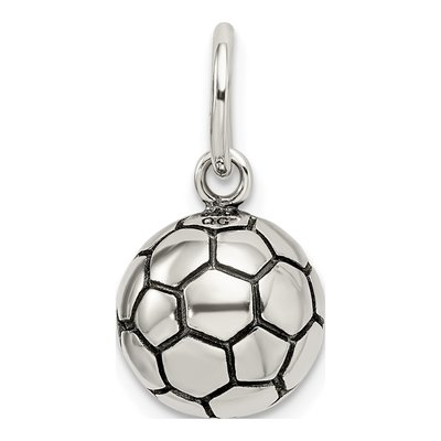 Sterling Silver Antique Soccer Ball Charm – view 5
