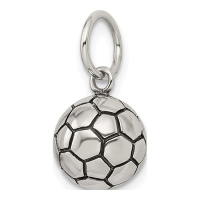 Sterling Silver Antique Soccer Ball Charm – view 6