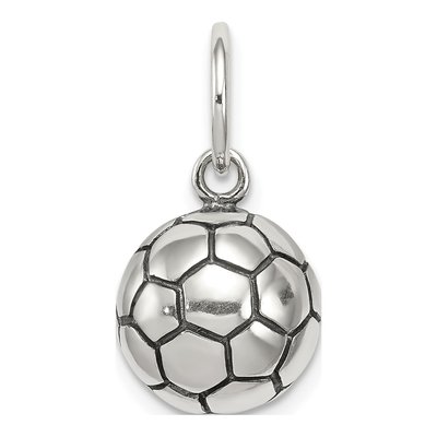 Sterling Silver Antique Soccer Ball Charm