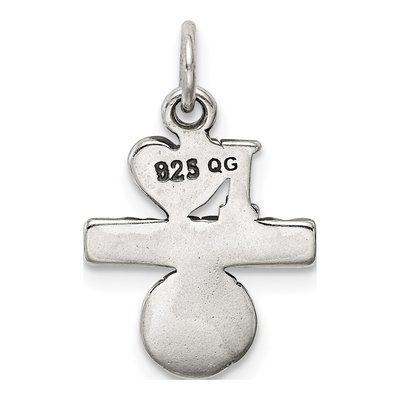 Sterling Silver I Love Baseball Charm Pendant – view 5