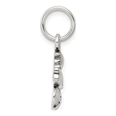 Sterling Silver Antique 'i Heart Softball' Charm – view 3