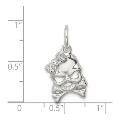 Sterling Silver CZ Skull Pendant – view 4