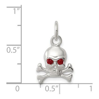 Sterling Silver CZ Skull Pendant – view 4
