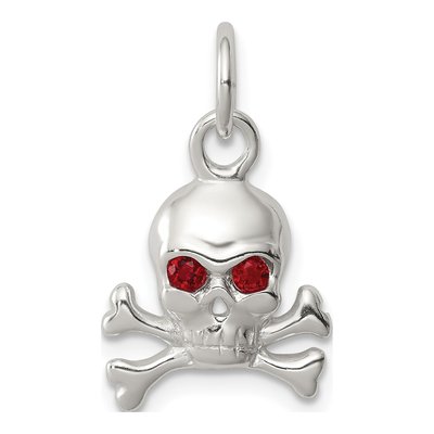 Sterling Silver CZ Skull Pendant