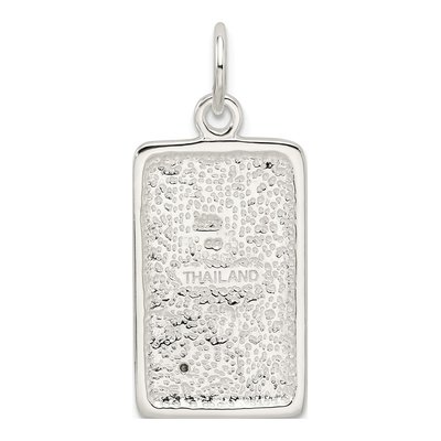 Sterling Silver CZ Rectangle Pendant – view 5