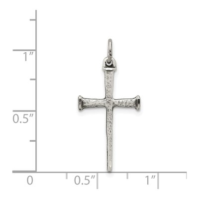 Sterling Silver Antiqued Nail Cross Pendant – view 4