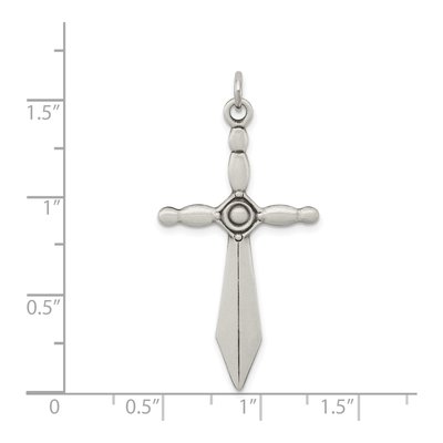 Sterling Silver Sword Cross Pendant – view 4