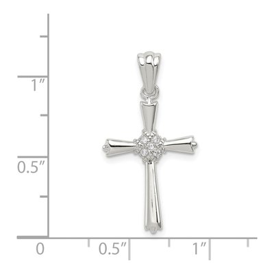 Sterling Silver CZ Cross Pendant – view 4