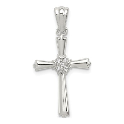 Sterling Silver CZ Cross Pendant