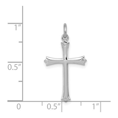Sterling Silver Fleur de Lis Cross Pendant – view 4