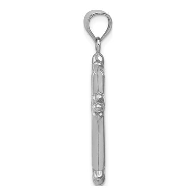 Sterling Silver Fleur-De-Lis Cross Pendant – view 3