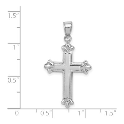 Sterling Silver Fleur-De-Lis Cross Pendant – view 4