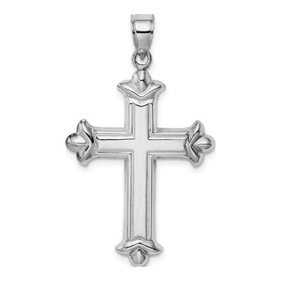 Sterling Silver Fleur-De-Lis Cross Pendant – view 5