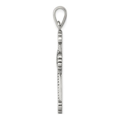 Sterling Silver Fleur de Lis Cross Pendant – view 3