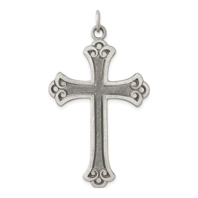Sterling Silver Antiqued Cross Pendant