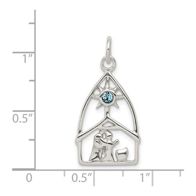 Sterling Silver Crystal Nativity Charm – view 4