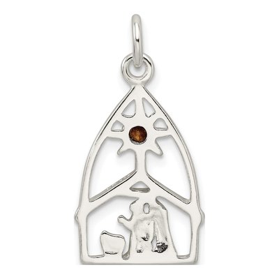 Sterling Silver Crystal Nativity Charm – view 5